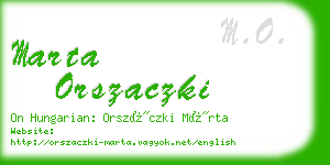 marta orszaczki business card